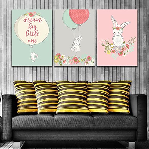 Art mural abstrait triptyque lapin impression haute définition - 4