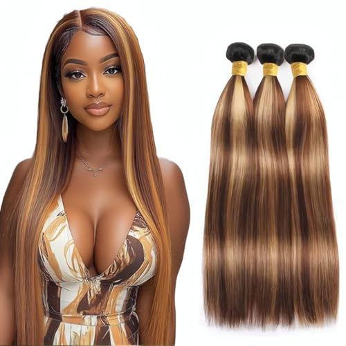 T1BP4/27 Human Hair Bundles Ombre Honey Blonde...