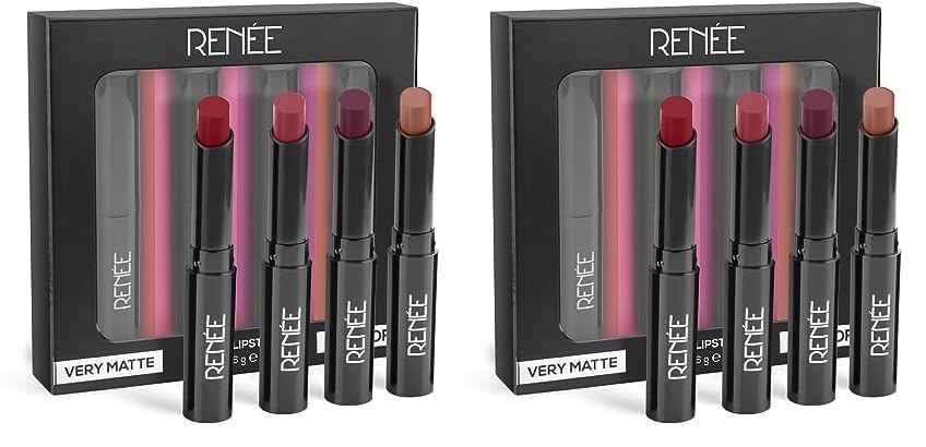 Image of RENEE Very Matte - Pack of 8 Matte Lipsticks | Intense Color Pay Off, Full Coverage Long Lasting Weightless Velvety Formula