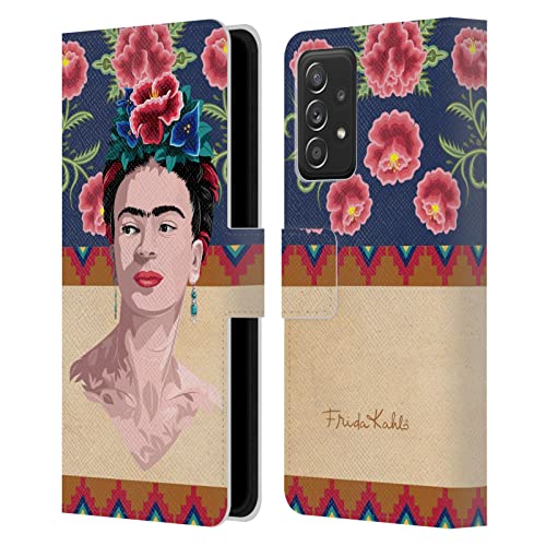 Housse cuir Samsung A53 5G Frida Kahlo Rouge, étui portefeuille aux finitions premium