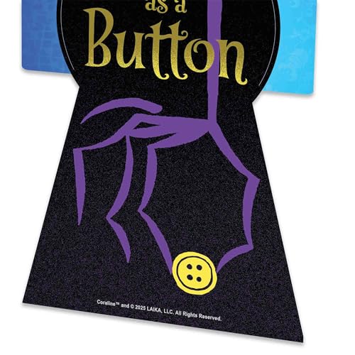 Image of Coraline Cute as a Button Adhesive Vinyl Decal - Whimsical Coraline Sticker for Laptop, Notebook, or Mirror