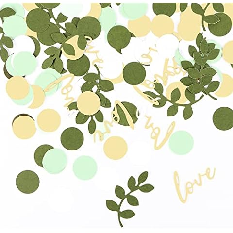 Confetti Green Gold Engagement Party Decoration Cover