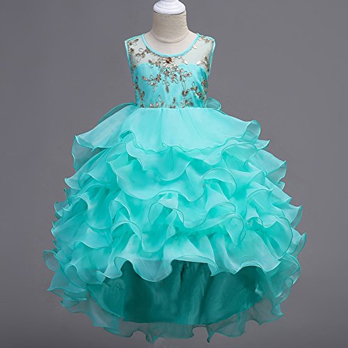 Flower Girl Princess Tutu Dress Wedding Bridesmaid Vintage Ruffle Lace Pageant Party Formal Trailing Communion Gown2