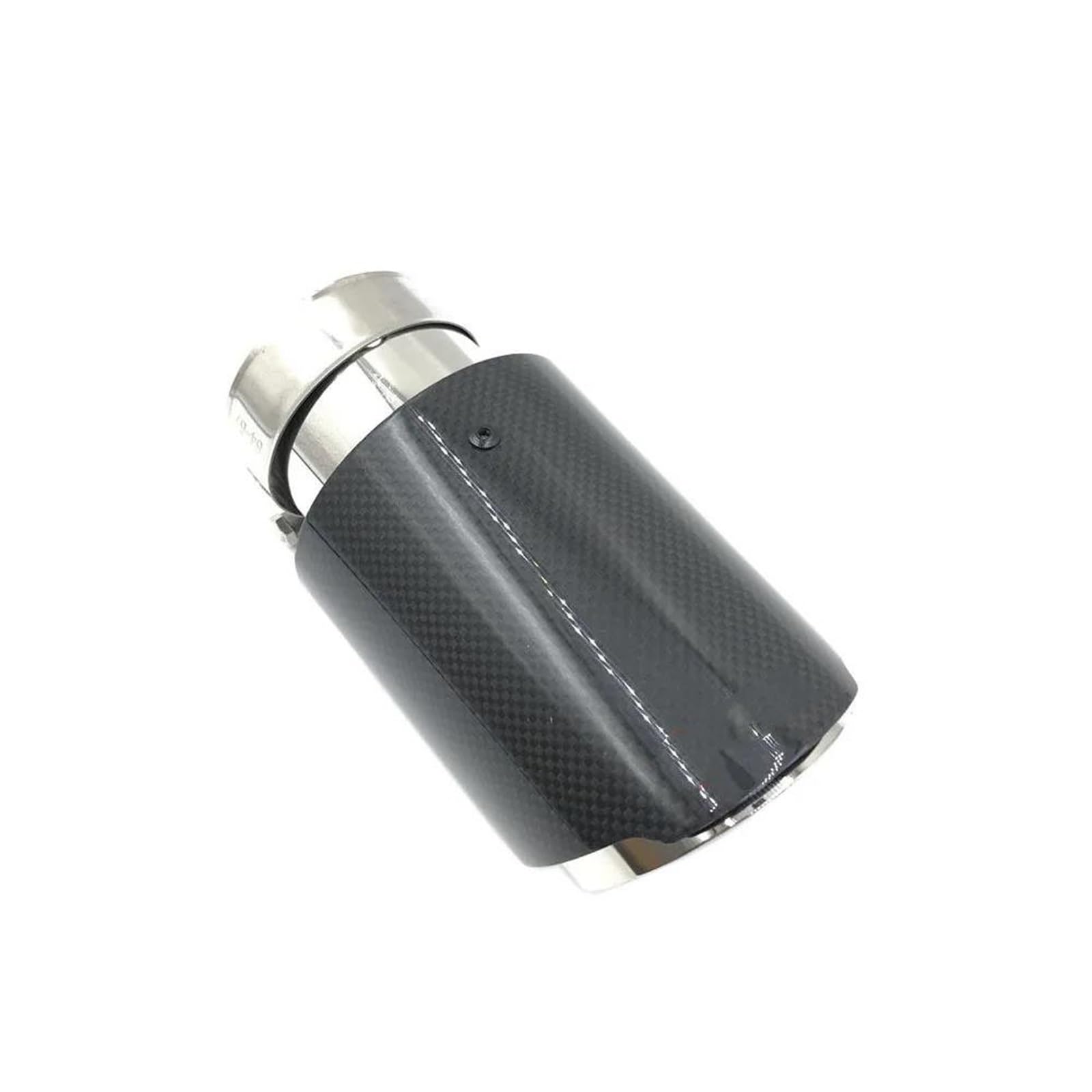 Tubo Escape Coche 1 Pieza Sistema Escape Coche Carbono Brillante Tubo Escape Con Punta Silenciador Acero Inoxidable Plateado Recto Universal Para Golf 7 Cola Escape Tubo (Size : 70MM IN 114MM OUT)