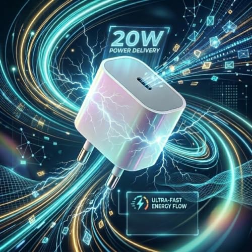 Image of Scalebee 20W USB-C Fast PD Wall Charger Adapter (for iPhone, iPad, Airpods) | PD Wall Charger Adapter, Compatible with iPhone 14 /13 /12 /11 Pro Max /Mini, iPad, AirPods, Compact & Safe, Smart Power Delivery
