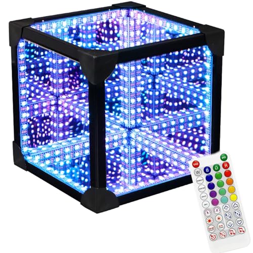 Veilleuse Cube RVB Infinity Mirror Light lampe de table 20cm pour salon et chambre