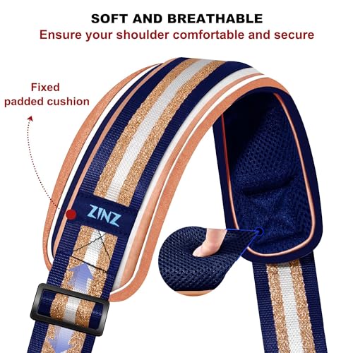 Image of ZINZ 79.5 inch Universal Strap with Ultra-Thick Fixed Breathable Pad - Adjustable Heavy-Duty Shoulder Strap for Laptop, Crossbody, Luggage, Gym, Camera Bag and More - TH01B06