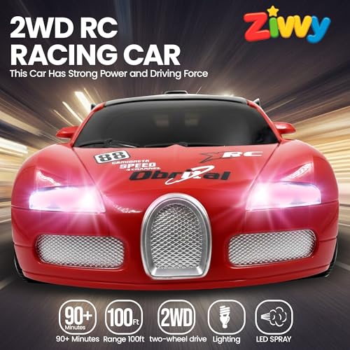 Image of Big Rechargeable Remote Control Car for Kids | 2.4GHz, LED Headlights, Spray Smoke,Up to 90 to 120 min Non-Stop Play Time, 150ft Remote Range, USB Charging, Anti-Skid Tyres, BIS Certified