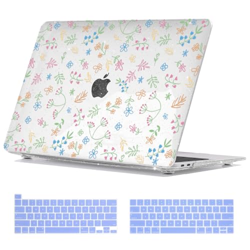 Seanai Compatible with M2 MacBook Pro 13 Inch Case 2022 2021-2016 Release M1 A2338 A2289 A2251 A2159 A1989 A1706, Pattern Hard Shell Case & Keyboard Cover for Mac Pro 13 Touch bar, Little Flowers by Seanai - Used condition - US$4.81