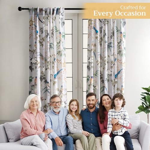 Image of Maison d' Hermine Curtains for Living Room 100% Cotton 50 inchx96 inch (Pack of 1) | 96 inches long Light Filtering Curtains for Windows Bedroom with Rod and Loop Pockets - Hokuzai - Grey