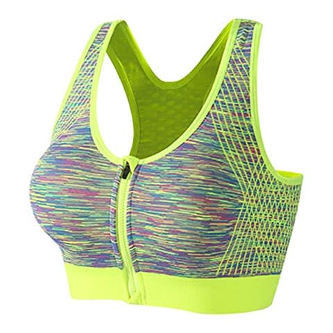 RLEHJN Zip Front Push Up Sports Bra Cover