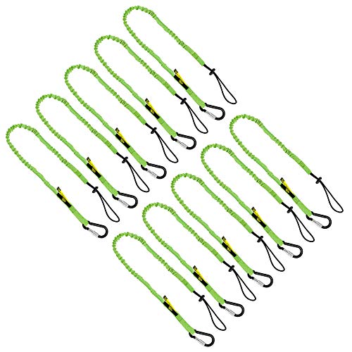 3 Foot Safety Tool Lanyard, Tough Scaffold Hard Hat Lanyard with Carabiner, Adjustable Loop End, Ultra-Durable, Premium Quality Materials Ideal for Scaffold, Tools, Construction 10PK Green (0929GS)