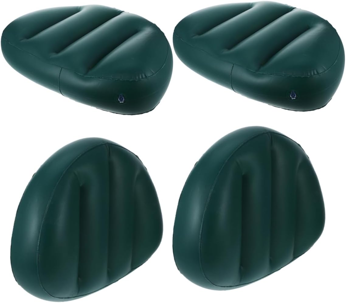 Toddmomy 4pcs Inflatable Kayak Seat Cushion Backrest PVC Boat Seat for Camping and Fishing Quick Setup Air for Enhanced Comfort Water Activities