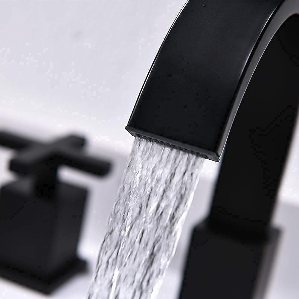 Rubinetto per lavabo a Due Maniglie da 8 Pollici con Scarico a Scomparsa e valvola, in Bronzo Anticato.