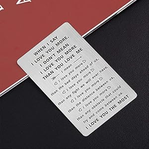 TANWIH When I Say I Love You More Wallet Card, I Love You Gifts for Him Her, Anniversary Cards Gift for Men Husband, Sentimental Long Distance Presents, Valentines Day Gifts, Mens Stocking Stuffers TANWIH When I Say I Love You More Wallet Card I Love You Gifts for Him Her Anniversary Cards Gift for Men Husband Sentimental Long Distance Presents Valentines Day Gifts Mens Stocking Stuffers