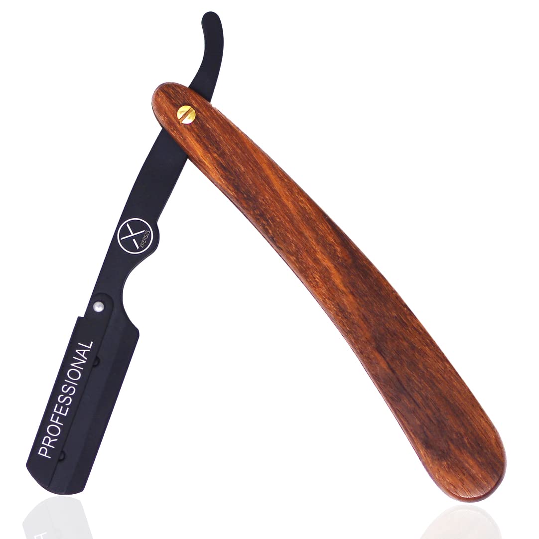 PRO Wooden handle Straight Edge Razor - For Barbers, Salons, and Hair Enthusiasts