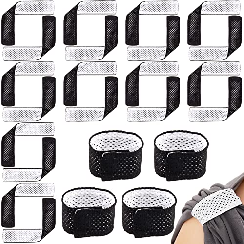 Amylove 8 Count Softball Sleeve Holders Jersey Sleeve Ties with Hook and Loop Fasteners Straps for Shirts Scrunchies for T-Shirts Soccer Baseball Sports Activities (Black White)