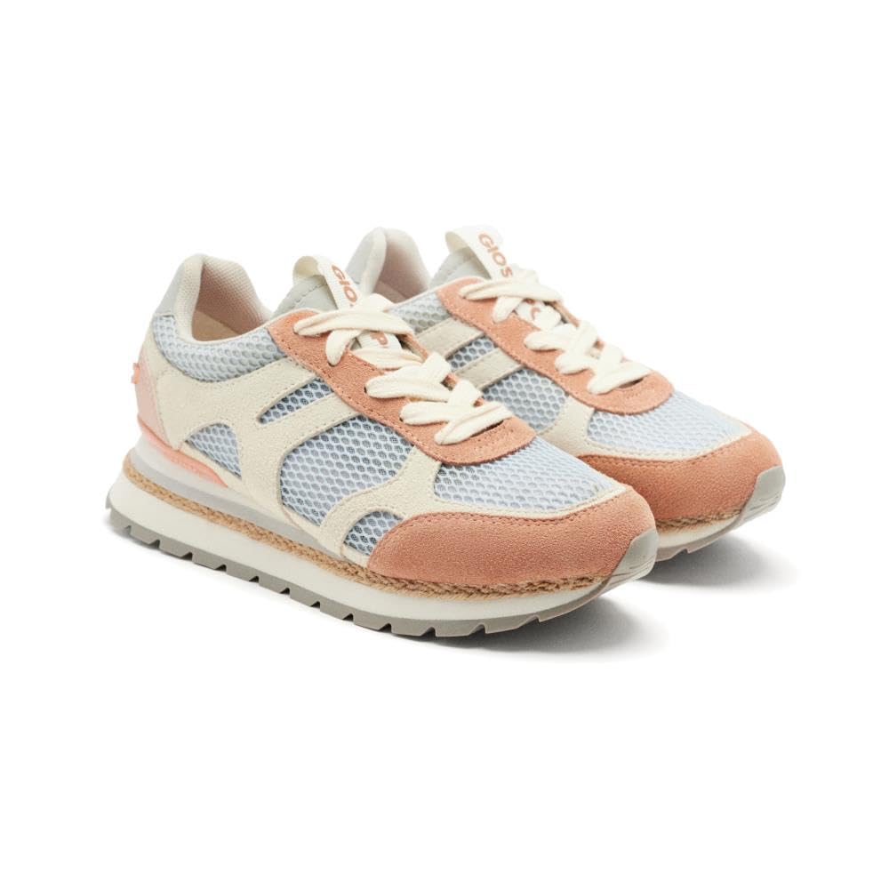 GIOSEPPO Eddington Leather and Grid Wedge Sneakers, Grey, 8 UK