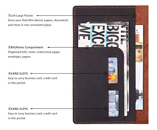 Leather Cover For 6"X9" Steno Notebook, Leather Folio Cover Compatible With 6X9 Spiral Steno Pads, A5 Notebook Organizer With Pen Loop - Coffee #TOP3