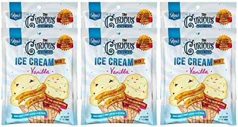 The Curious Creamery Ice Cream Mix, Vanilla, 6-pack (six 90 gram pouches)