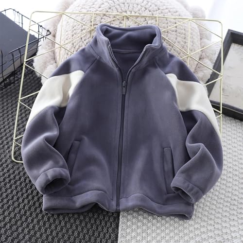 Girls Zip Up Polar Fleece Jacket Color Block Warm Soft Mock Jackets Lightweight Fuzzy Sherpa Kids Outerwear 3-13 Years2