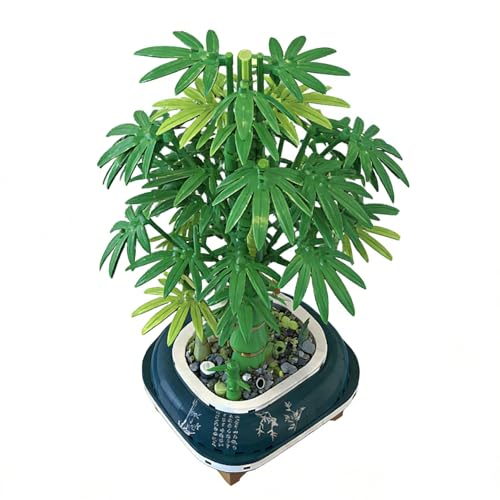 TEREED DIY Lucky Bamboo Building Set for Adults – Realistic Artificial Desk Plant for Office Decor, Zen Stress Relief Decoration, Aesthetic Gift for Birthdays and All Events