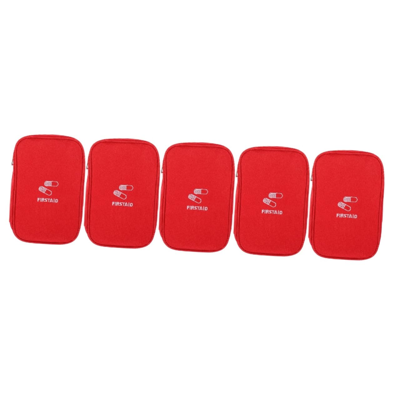 NUOBESTY 5piezas Botiquín De Portátil Bolsa De Vacía Para Camping y Senderismo Grande y Resistente Diseño De Color Rojo