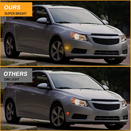 R&F Auto Smoked Led Amber Front Bumper Marker Light Replacement For C'hevy Cruze 2011 2012 2013 2014 2015, For Cruze Limited 2016 Driver And Passenger Side Blinker Lamps Fender Turn Signal Lights #TOP2