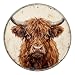 GJXFTPTTBD Round Highland Cow Metal Sign Rustic Oil Painting Retro Sign for Farmhouse Kitchen Wall Art Decor 8 * 8In