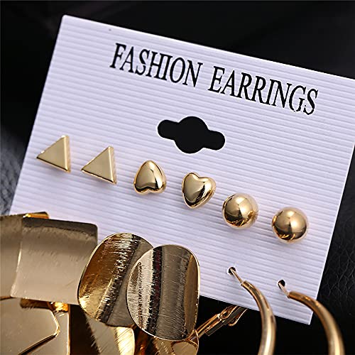 Image of Shining Diva Fashion Stylish Combo Design 6 Pairs Metal Earrings for Women and Girls (F12787er)