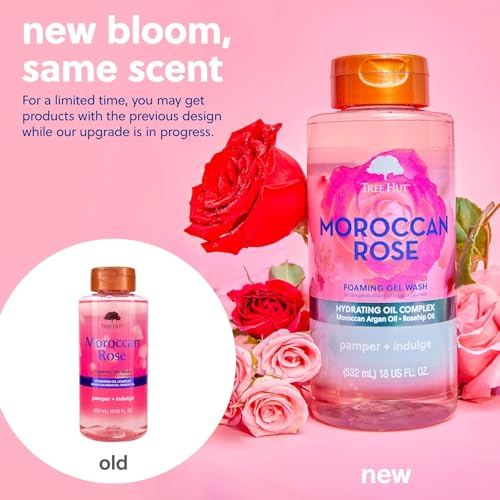 Image of Tree Hut Moroccan Rose Nourishing & Moisturizing Foaming Gel Wash, 18 oz., Hydrating