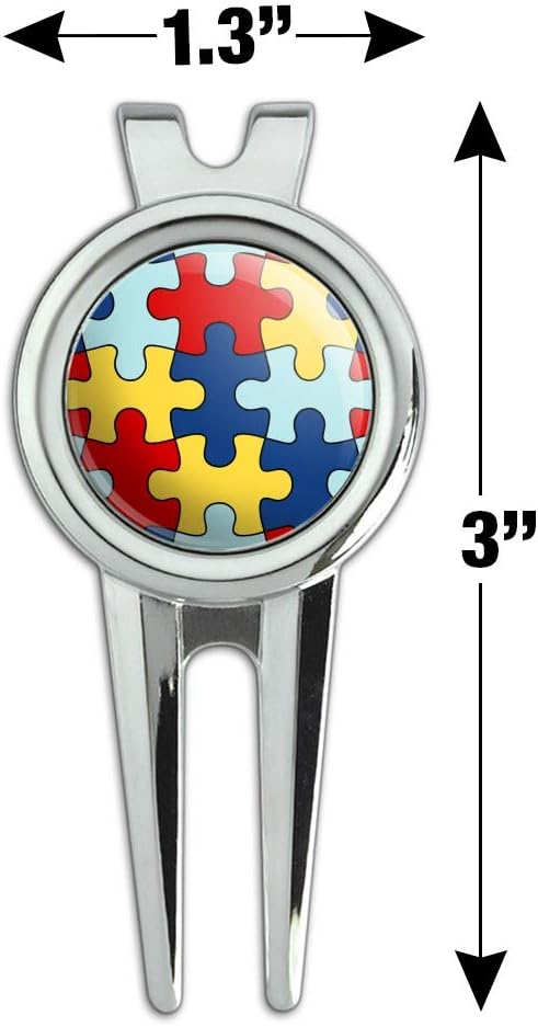 review GRAPHICS & MORE Autism Awareness Diversity Puzzle Pieces Golf Divot Repair Tool and Ball Marker