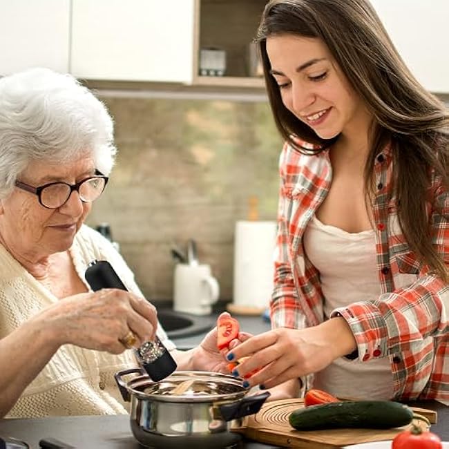 Electric Salt and Pepper Grinder - One-Handed Battery Operated Kitchen Spice Grinder for Home, Best Electric Pepper Mill Grinder, TikTok Electric Salt and Pepper Shaker. (Green)