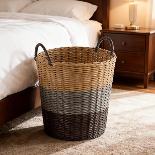 SiaBiced Laundry Basket, Clothes Storage Basket, Woven Laundry Basket for Baby's Room, for Hotel Apartments, Multi, S - Image 4