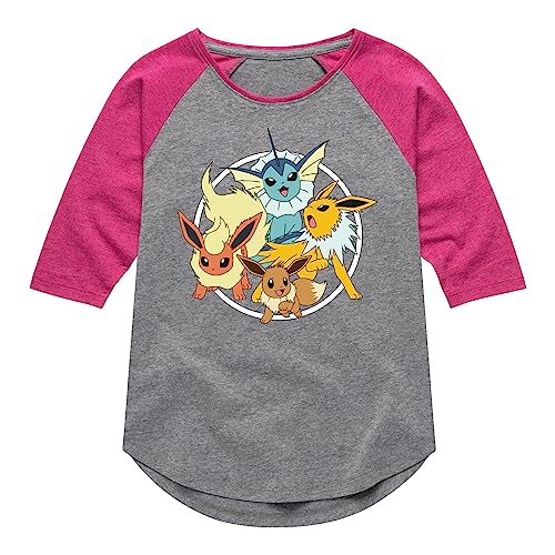 HYBRID APPAREL - Pokémon - Eevee Group - Youth Girls Raglan Graphic T-Shirt