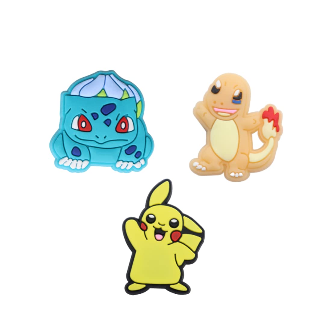 YellowCult Pack of 3 Shoe charms for Clog Shoes, Wristband Charm, Shoe, Bracelet Decoration or Party Gifts [Pokemon - Bulbasaur/Charmander/Pikachu] (B0BXHRD8J5) Amazon Price History, Amazon Price Tracker