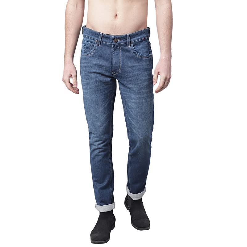 cantabil Men Blue Cotton Regular Fit Casual Jeans (P_MDNM00270_DARKMERCERISED)-picture-13