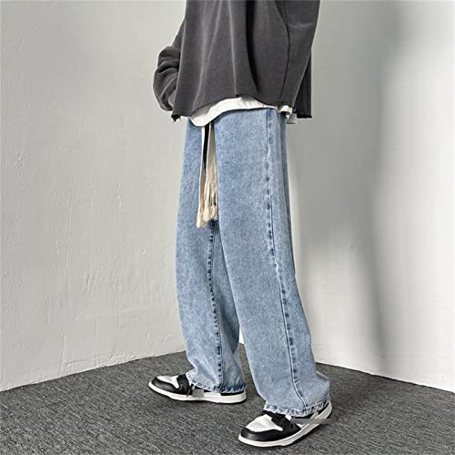 Jean large à cordon de serrage hommes pantalon denim décontracté ample