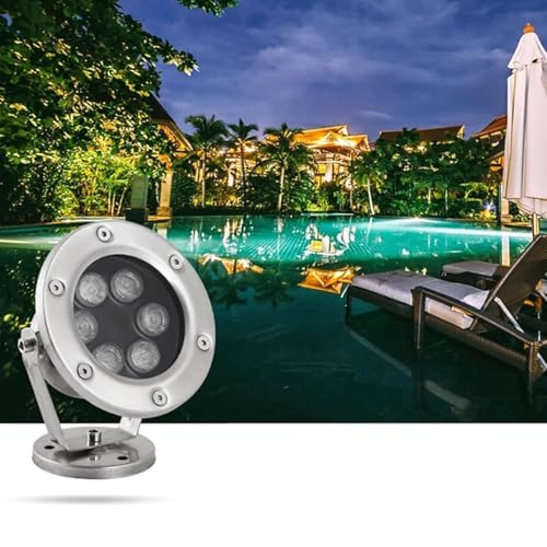 EDXTNKQC Luces Subacuáticas Para Piscinas LED - Foco Piscina, Luz LED Sumergible Para Fuente, Impermeable IP68, 12 V, Bajo Voltaje, Ajustable, Para Piscina, Paisaje Exterior.(White,9W)
