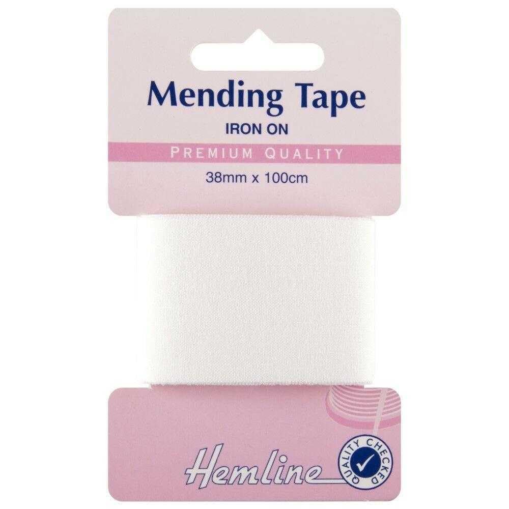 Mending Repair Tape Iron-on Cotton 1 Meter 069D, White, 1 Card (1m)