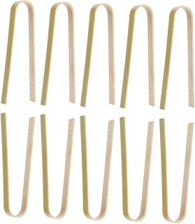 OUNONA 竹製フードクリップ 竹製ブレッドトング 天然竹素材 軽量やけど防止 キッチン用品 グリル料理 屋外パーティー用 10個セット