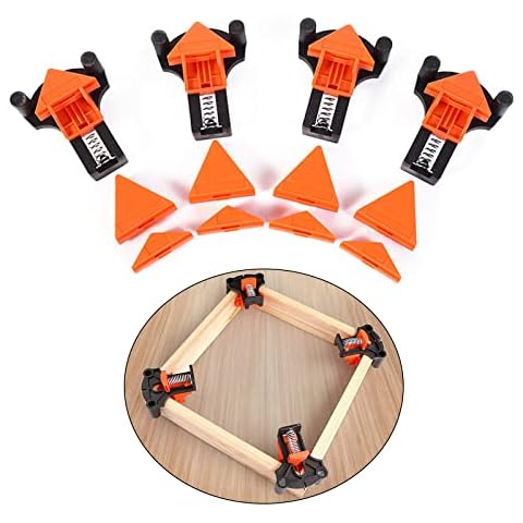 Corner Clamps, 4PCS Woodworking Clamp Tools with Adjustable Swing Corner, 60/90/120 Degree Multi Angle Pro Corner Clamps Set for Woodworking for Frame Welding Wood Working Making Cabinet Photo Framing Cover