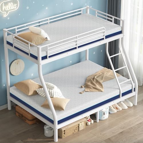 soges Twin Over Twin Metal Bunk Bed Set With Mattresses