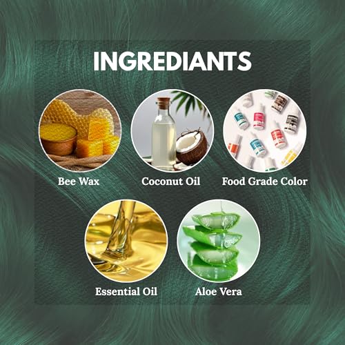 Image of Temporay Hair Color Wax | Metallic Shine | For Men & Women | DIY Instant Hair Color | Temporay Color 1 Day 1 Wash | No Ammonia, Bleach & Damage | Dark Green - 100 gram