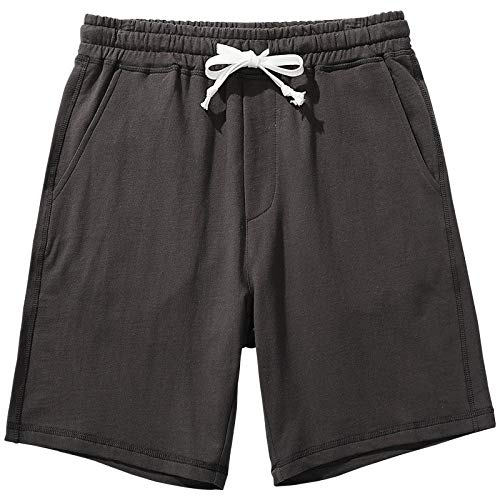AMY COULEE Mens Casual Shorts 8 Cotton Athletic Workout Lounge Sweat Shorts with Pockets (Anchor Gray XL)