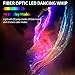 AMKI Fiber Optic Whip, Dance Flow Pixel Whip Super Bright Light Up Rave Toy 40 Color Effects Mode Battery Power 360° Swivel Space Whip for Dancing Parties Light Shows EDM Music Festivals