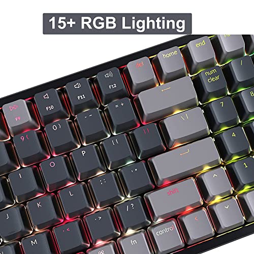 Keychron K4 Bluetooth Wireless Mechanical Keyboard Rgb Led Backlit, Hot-Swappable Compact 100 Keys Usb Wired Computer Gaming Keyboard Aluminum Frame For Mac Windows, Gateron Blue Switch #TOP5