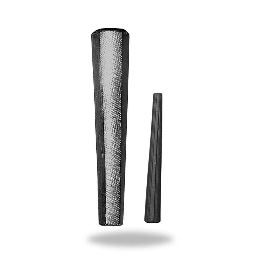 outontrip - hand-carved black hexagon italian design 6 in clay chillum (pack of 2)