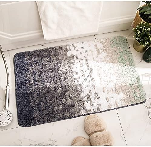Miniatura 7 de Alfombra de baño simple flocada, absorbente, antideslizante, alfombra para bañera, ducha, dormitorio, lavable.
