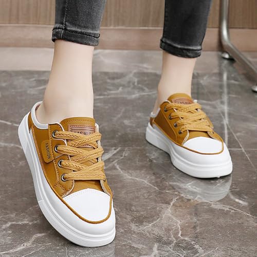 Backless Sneakers for Women Slip On Sneakers Flat Mule Shoes Clog Sneakers4